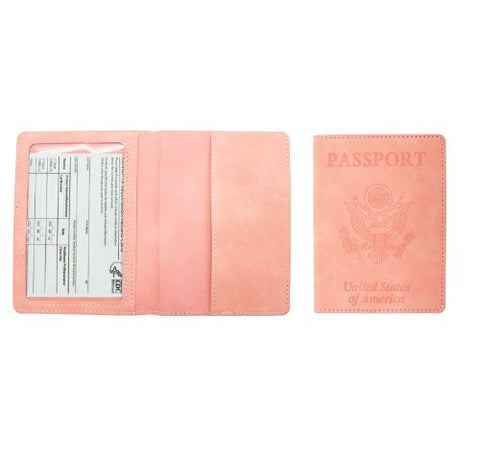 Passport Holder with CDC Vaccination Card Protector - 13 Colors