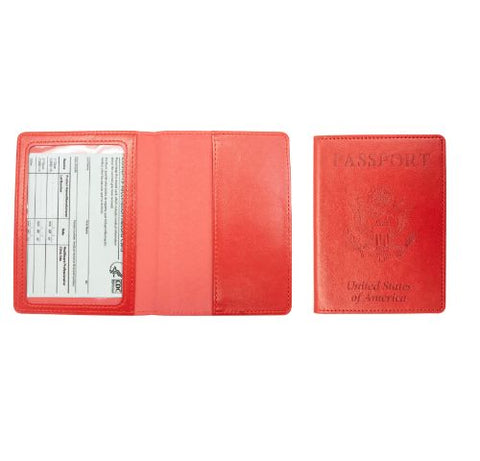Passport Holder with CDC Vaccination Card Protector - 13 Colors