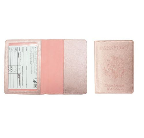 Passport Holder with CDC Vaccination Card Protector - 13 Colors