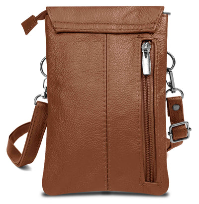 Genuine Leather Cell-Phone Crossbody Wallet Purse